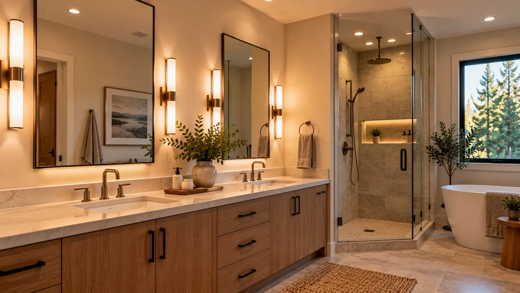 Brighten Bathrooms With Layered Vanity Lighting