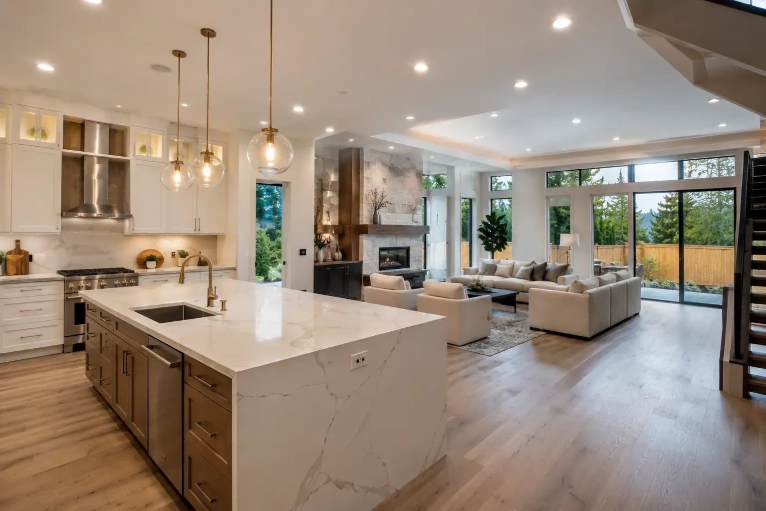 Completed luxury home interior ready for move-in