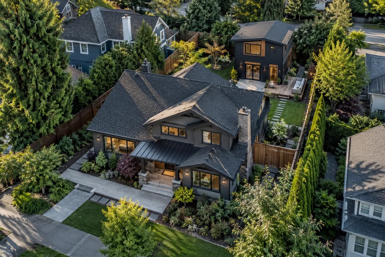 Seattle property showing a detached ADU and backyard layout