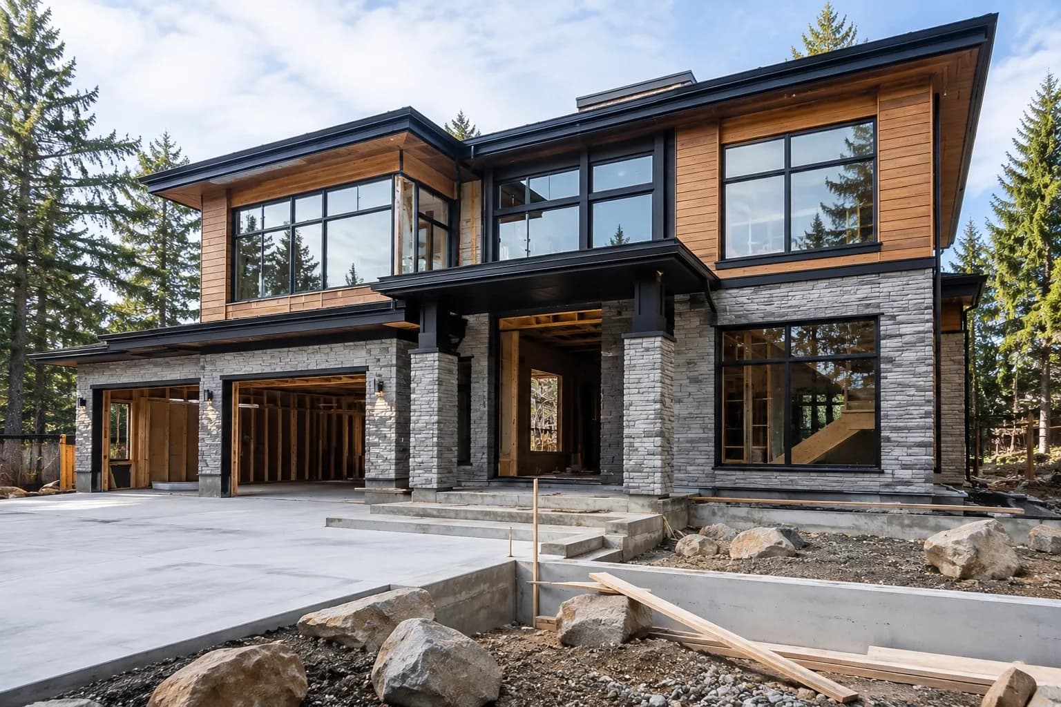 Seattle new construction home during permitted building work