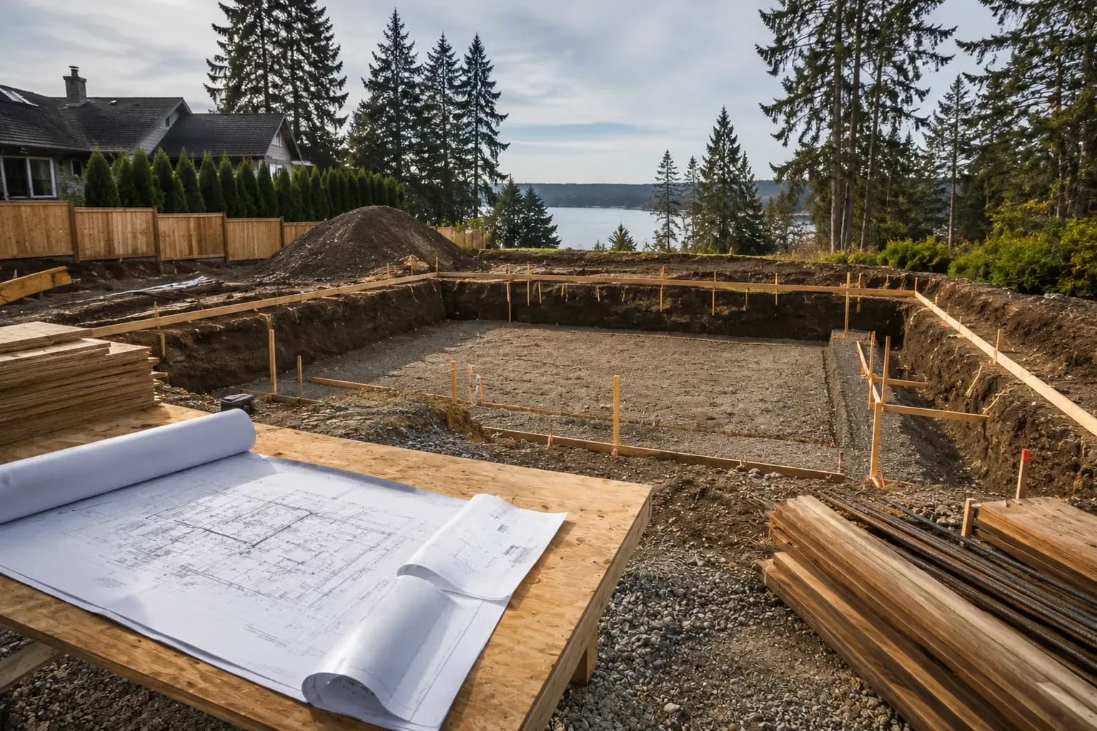 Site preparation for a new home construction project in Seattle